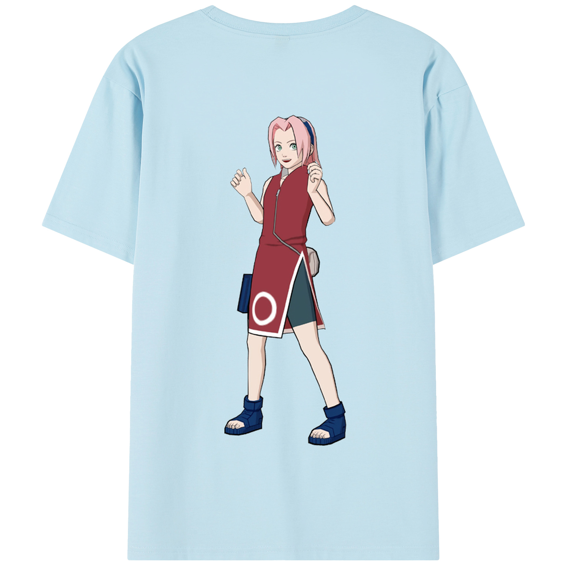 （画像用） NARUTO -ナルト- 春野サクラ Haruno Sakura 綿100％半袖Tシャツ（背面プリント）